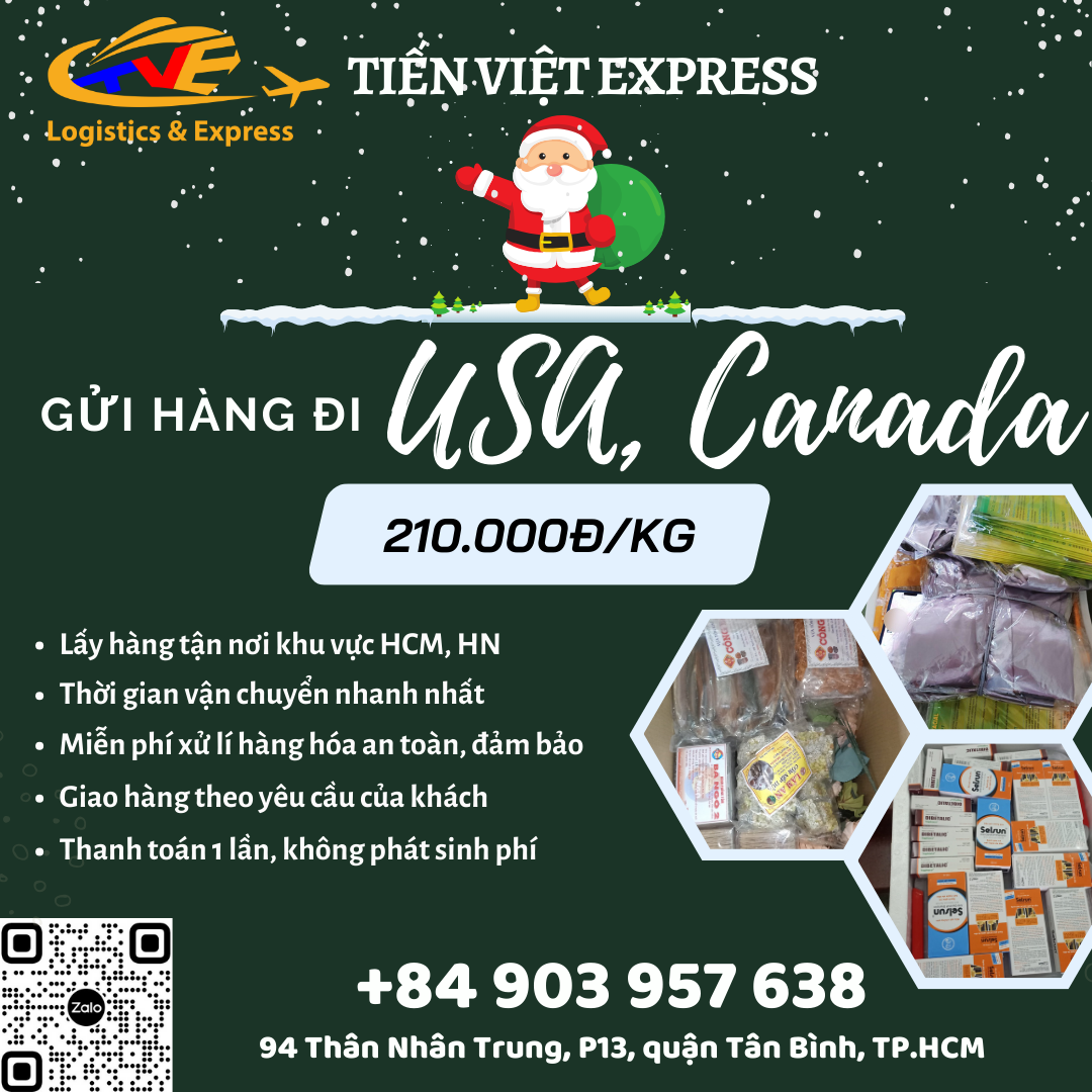 Gửi hàng đi USA, Canada - Tiến Việt Express